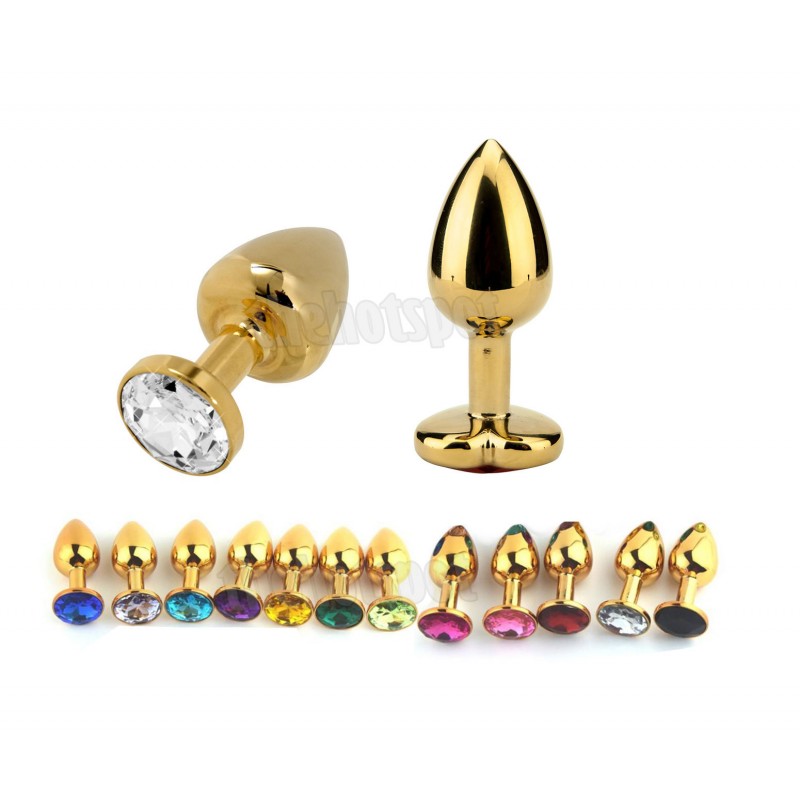 Gold Jewel Metal Tear Drop Butt Plug